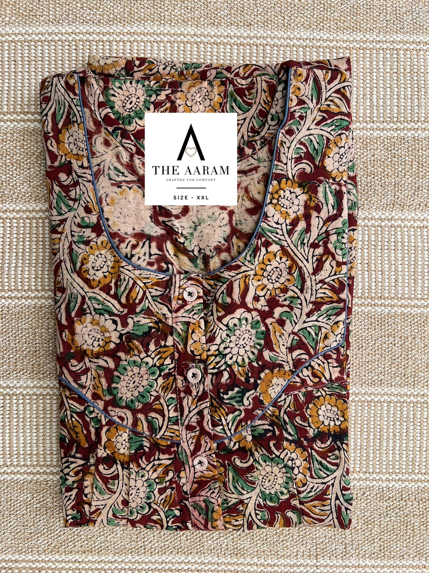Kalamkari Cotton Nighty XXL – KR39