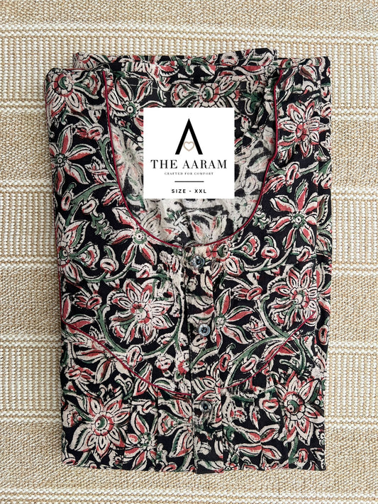 Kalamkari Cotton Nighty XXL – KR40