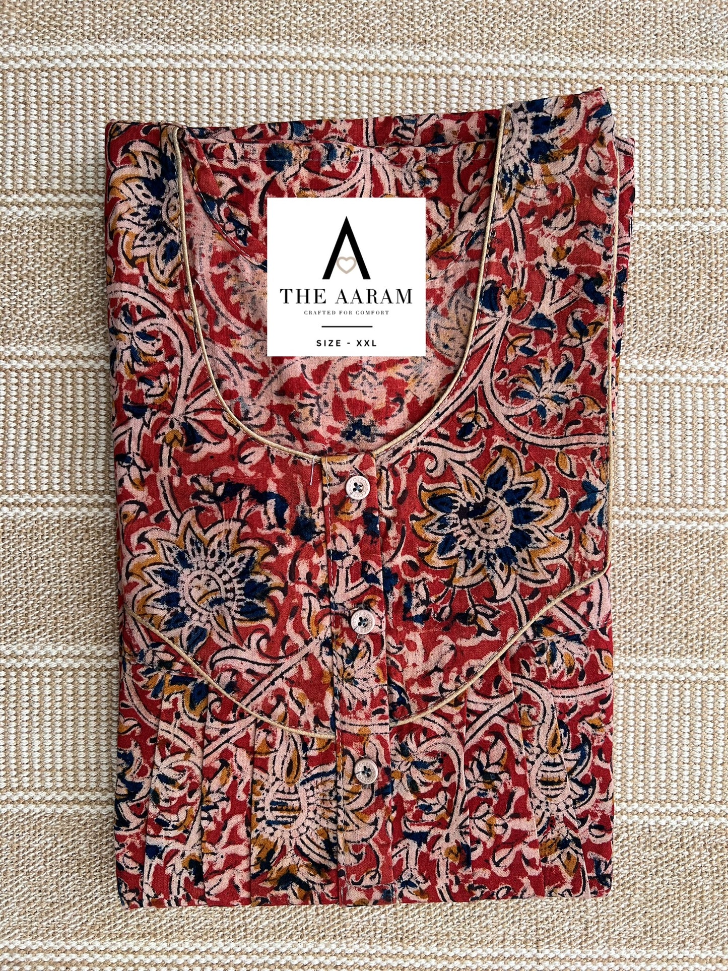 Kalamkari Cotton Nighty XXL – KR41