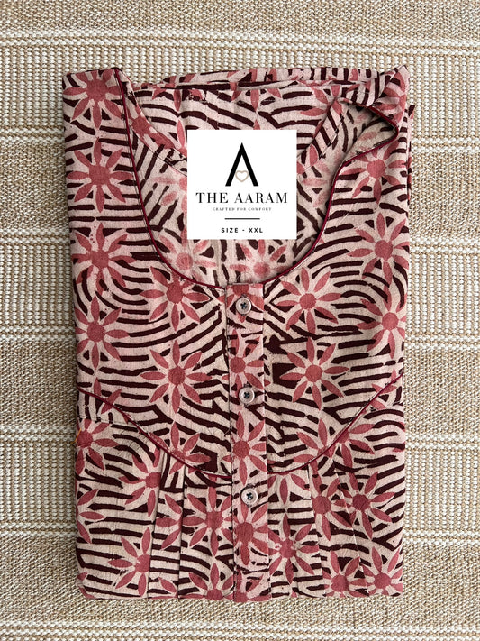 Kalamkari Cotton Nighty XXL – KR42