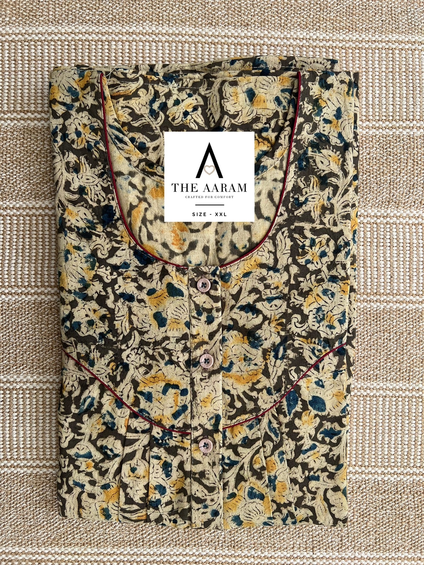 Kalamkari Cotton Nighty XXL – KR44