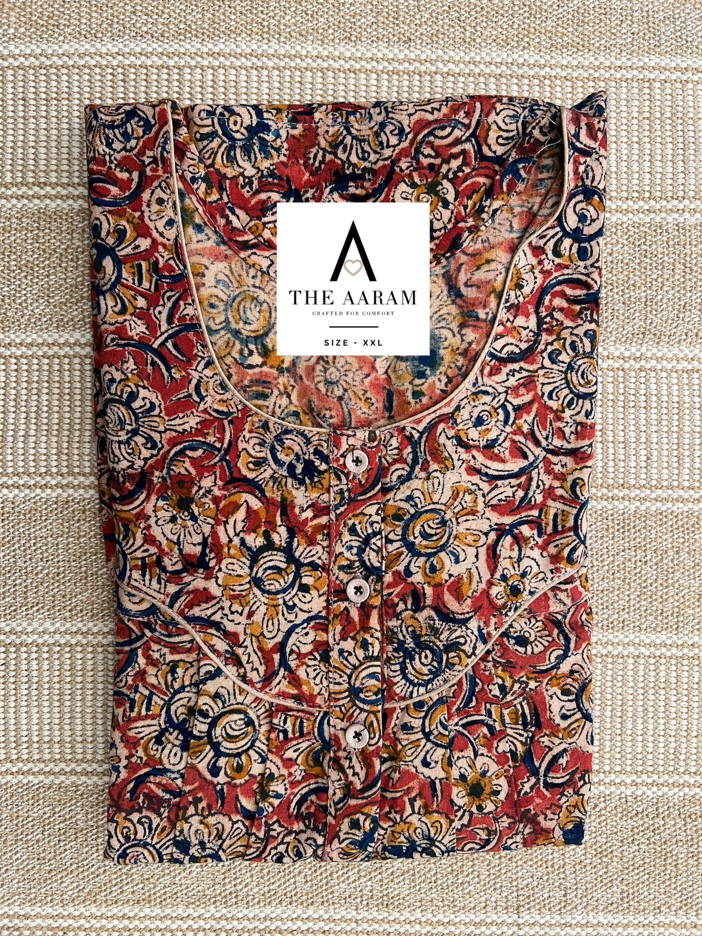 Kalamkari Cotton Nighty XXL – KR45