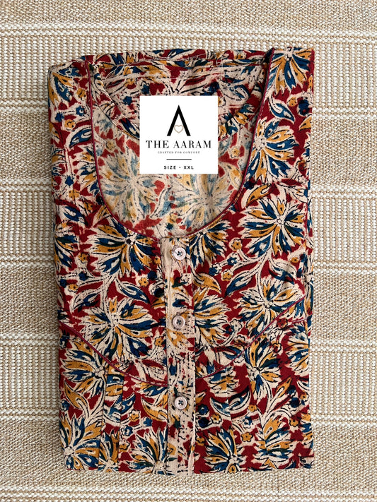 Kalamkari Cotton Nighty XXL – KR46