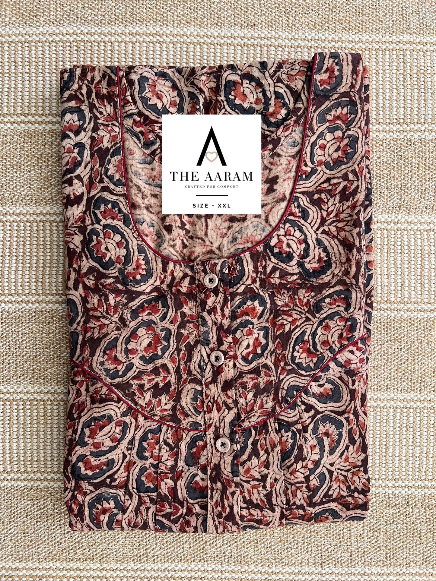 Kalamkari Cotton Nighty XXL – KR50