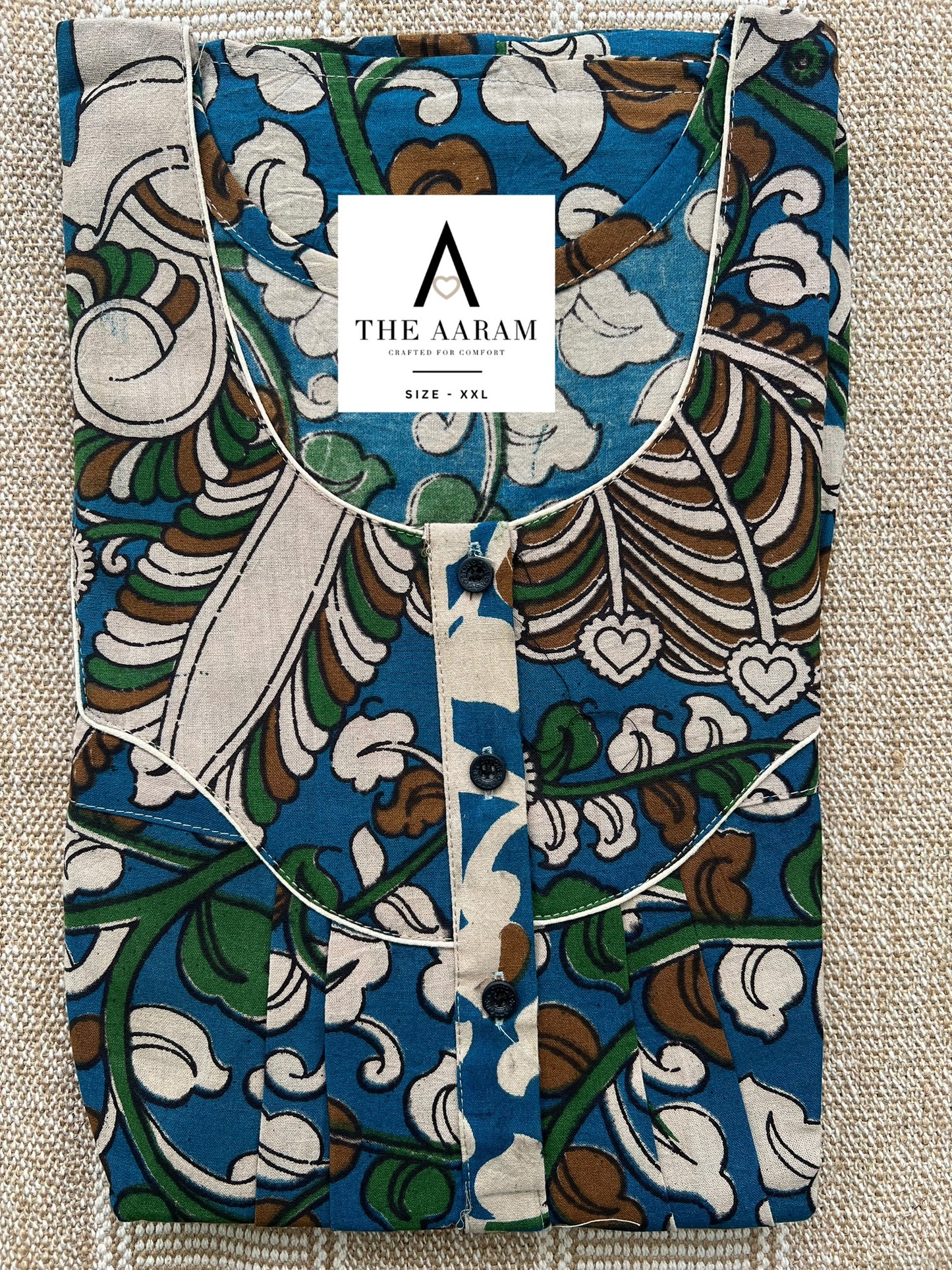 Kalamkari Cotton Nighty XXL – KR56