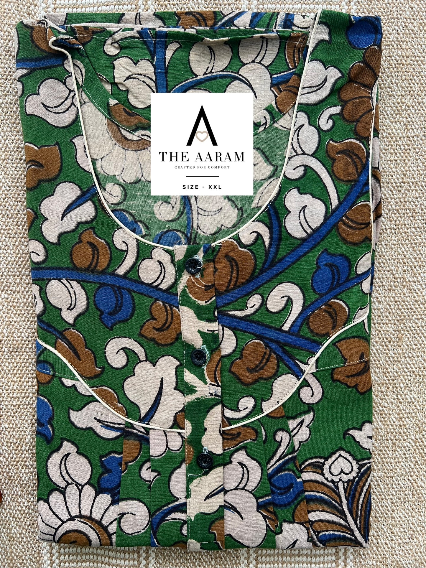 Kalamkari Cotton Nighty XXL – KR58
