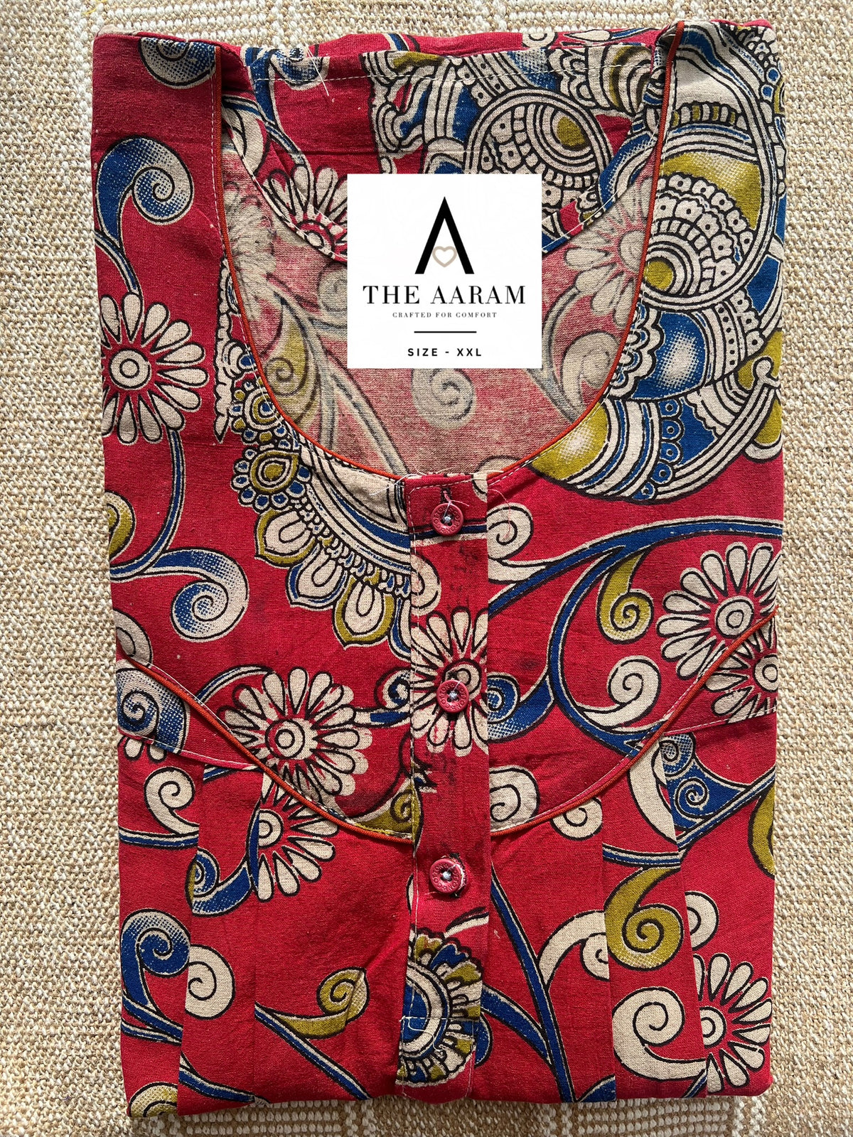 Kalamkari Cotton Nighty XXL – KR63
