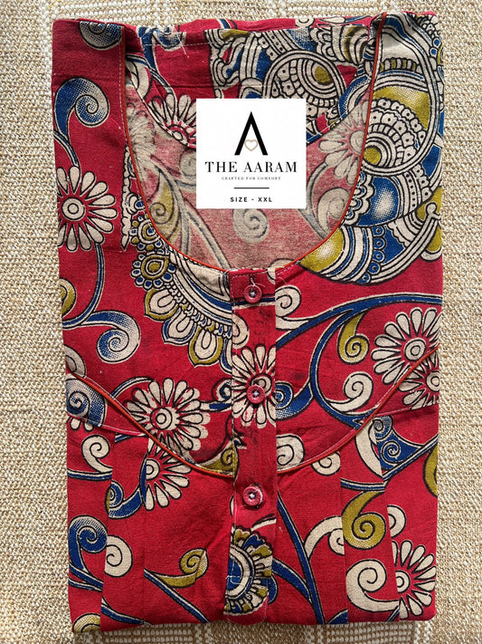 Kalamkari Cotton Nighty XXL – KR63