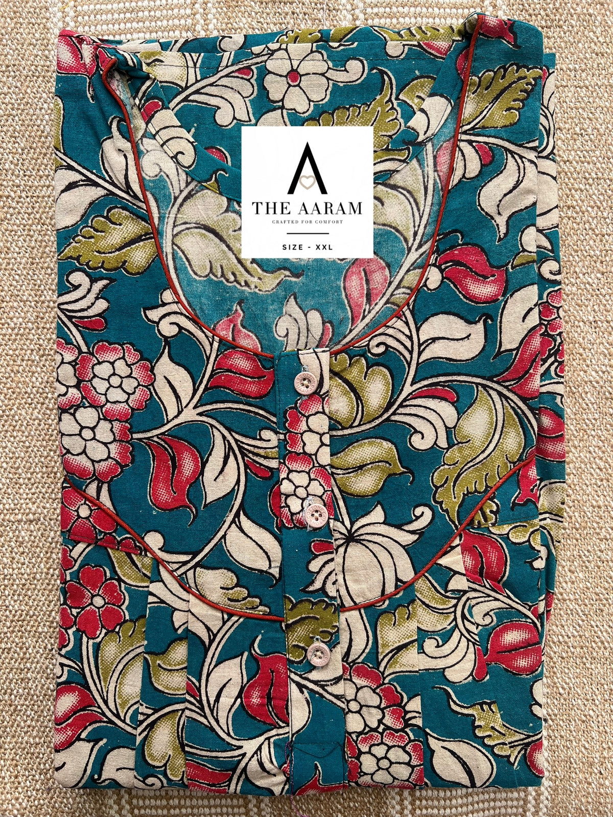 Kalamkari Cotton Nighty XXL – KR64