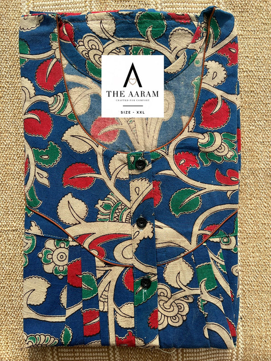 Kalamkari Cotton Nighty XXL – KR69