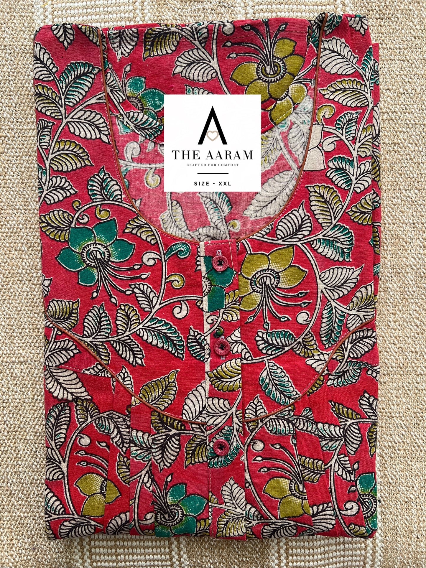 Kalamkari Cotton Nighty XXL – KR70