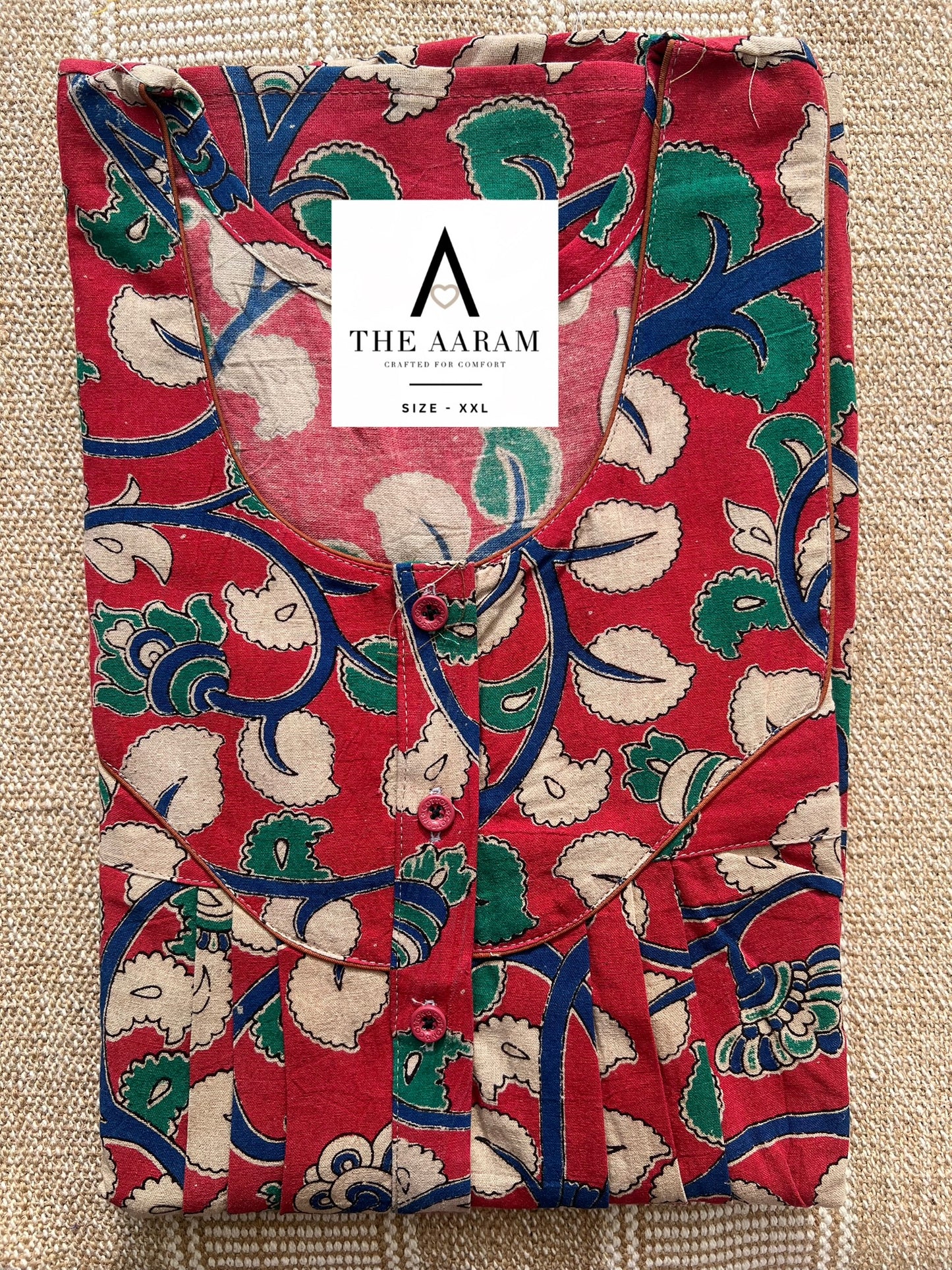 Kalamkari Cotton Nighty XXL – KR71