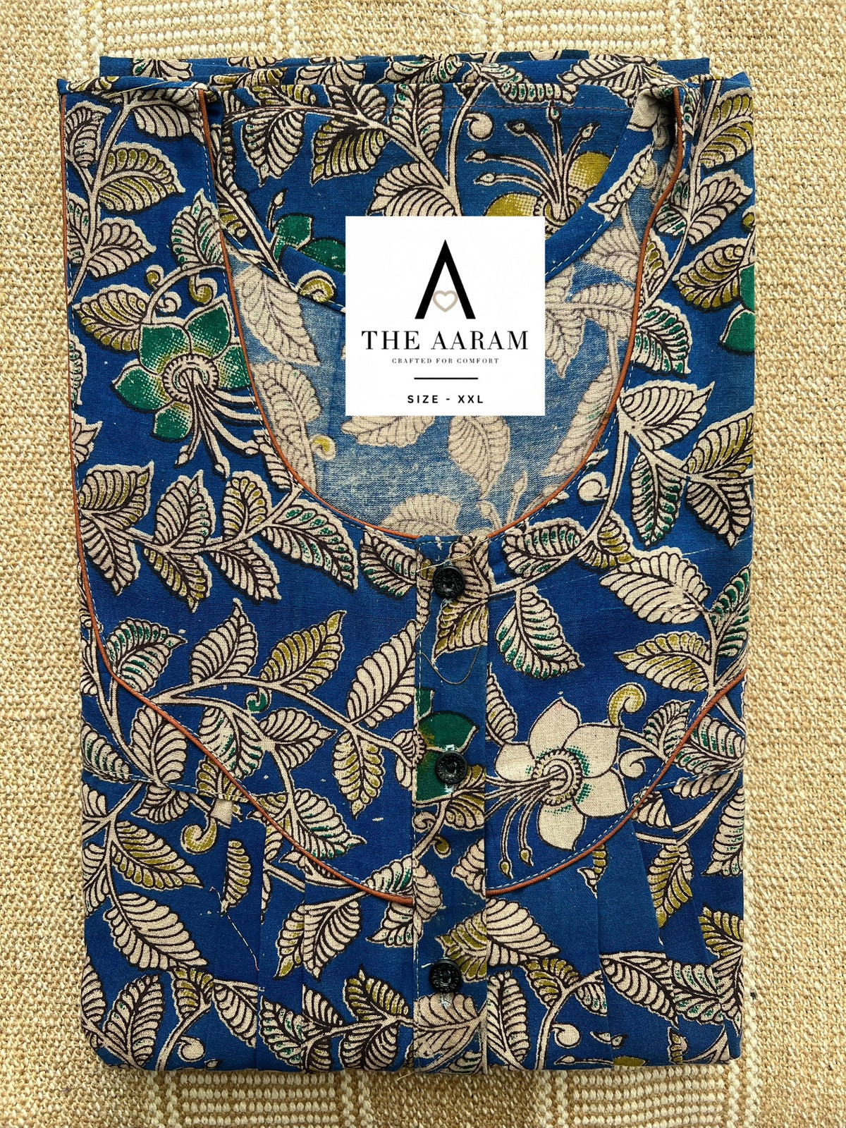 Kalamkari Cotton Nighty XXL – KR72