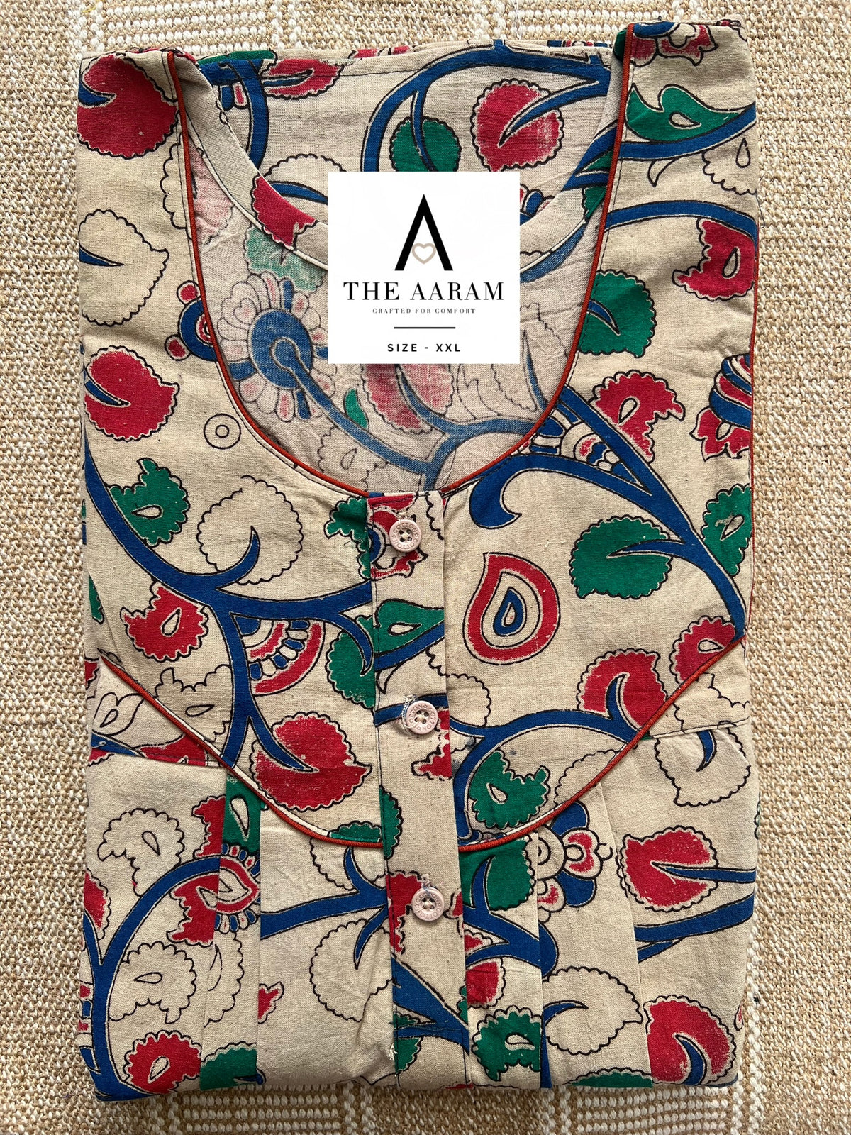 Kalamkari Cotton Nighty XXL – KR73