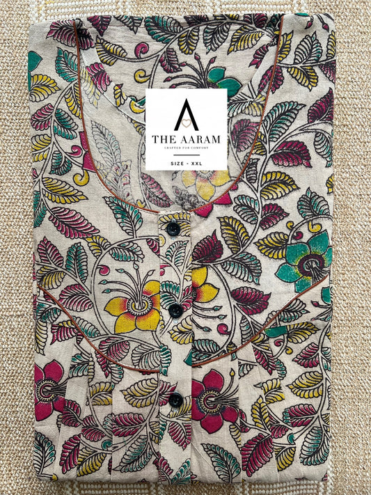 Kalamkari Cotton Nighty XXL – KR74