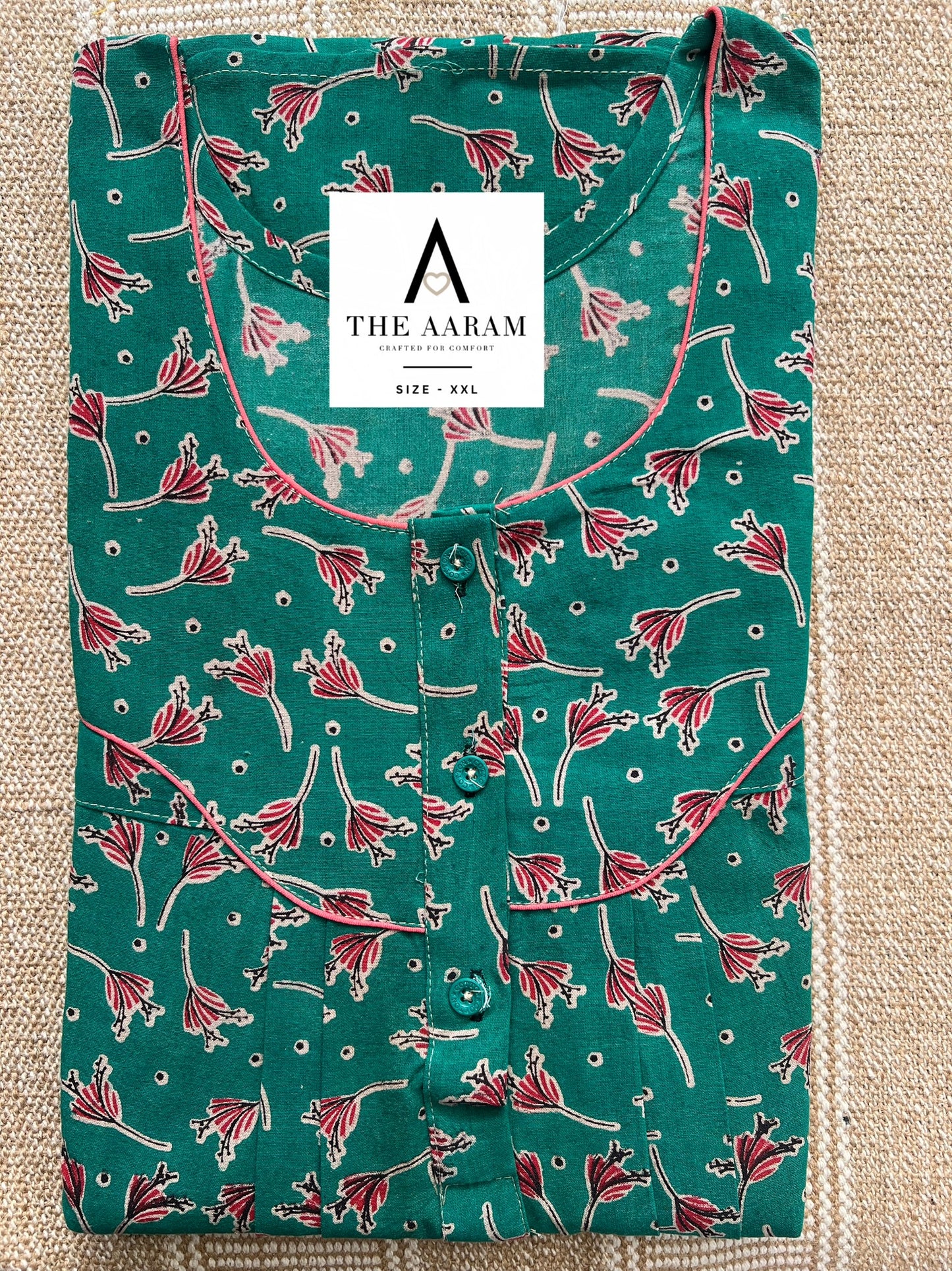 Kalamkari Cotton Nighty XXL – KR76