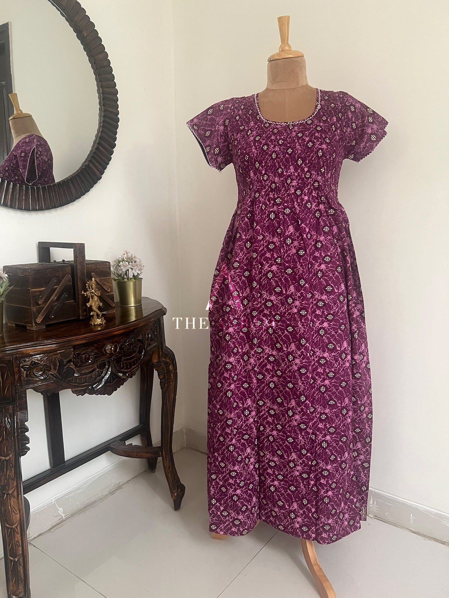 Smocked Cotton Nighty – SN04