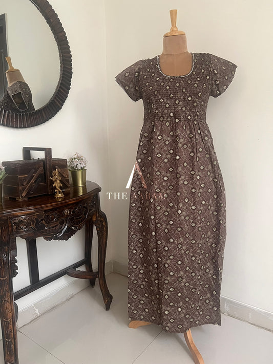 Smocked Cotton Nighty – SN05