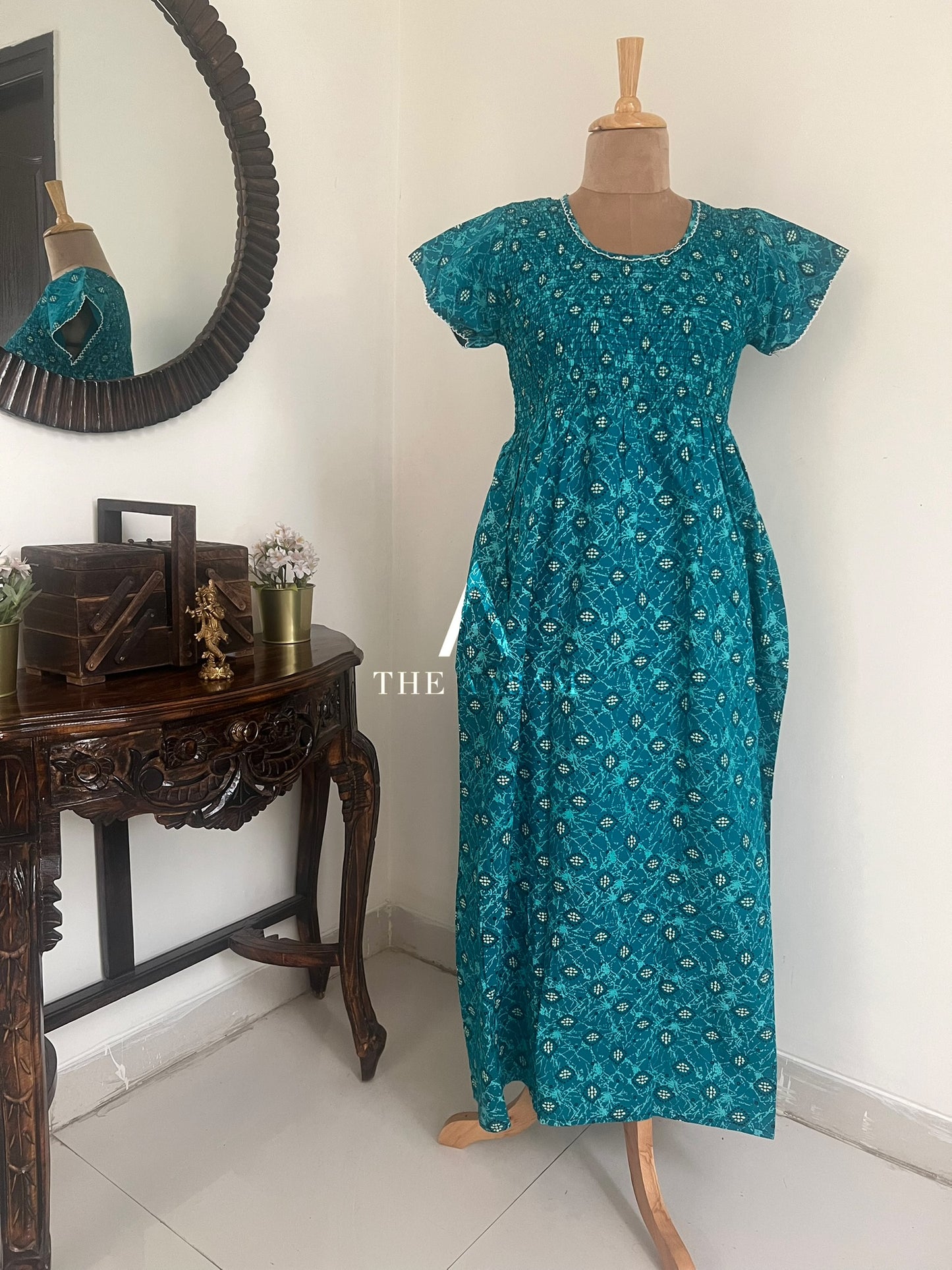 Smocked Cotton Nighty – SN06
