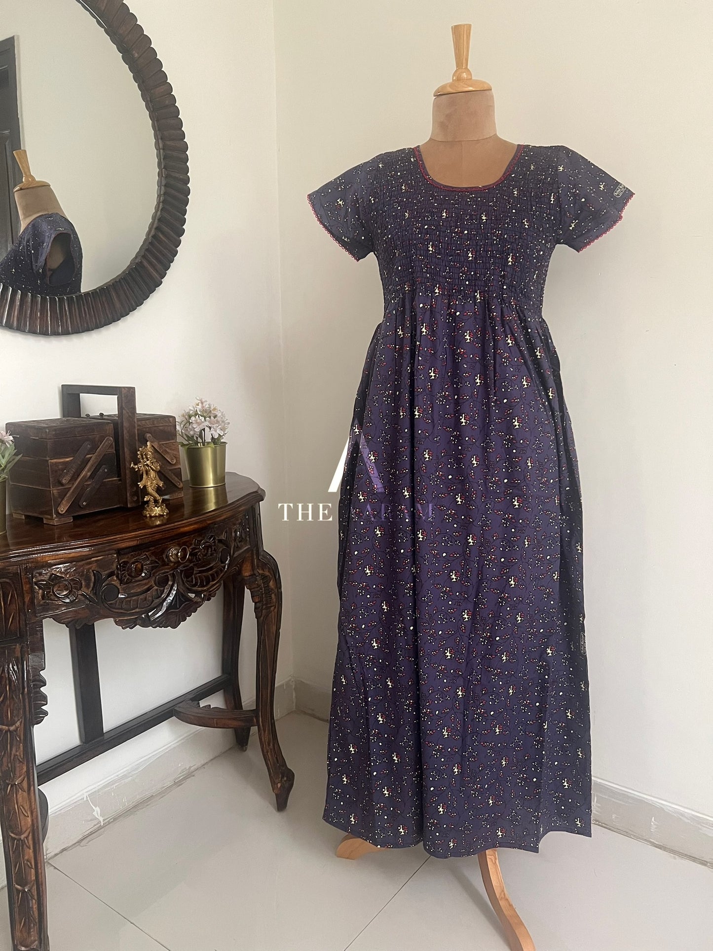 Smocked Cotton Nighty – SN11
