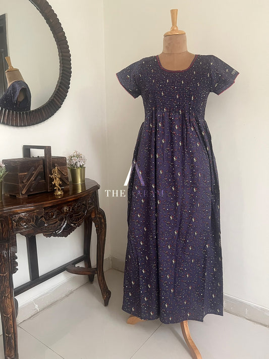 Smocked Cotton Nighty – SN11