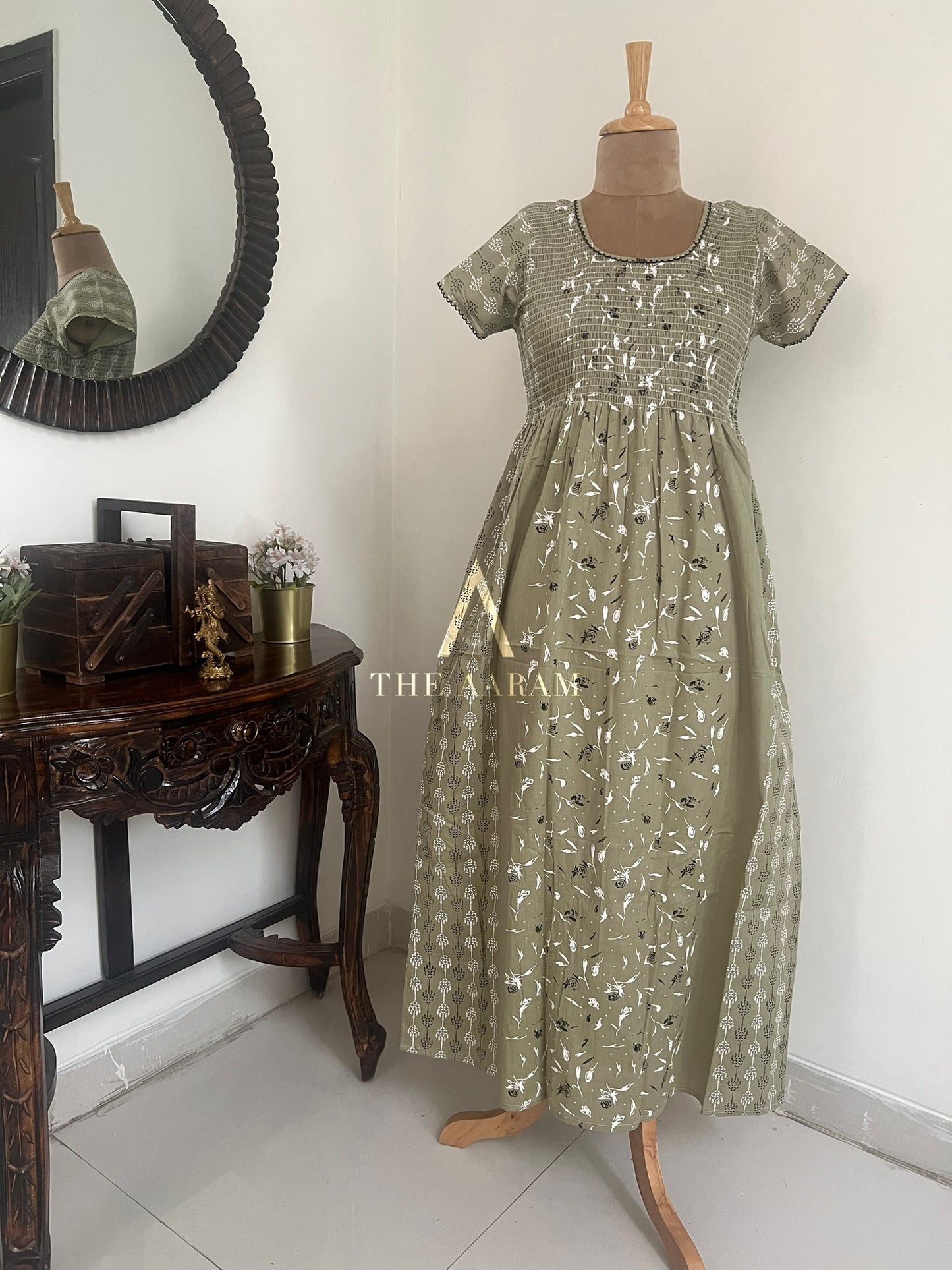 Smocked Cotton Nighty – SN13