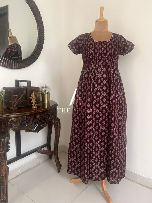 Smocked Cotton Nighty – SN15