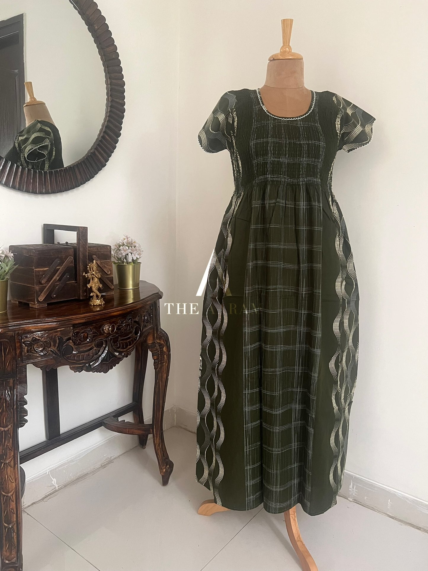 Smocked Cotton Nighty – SN17