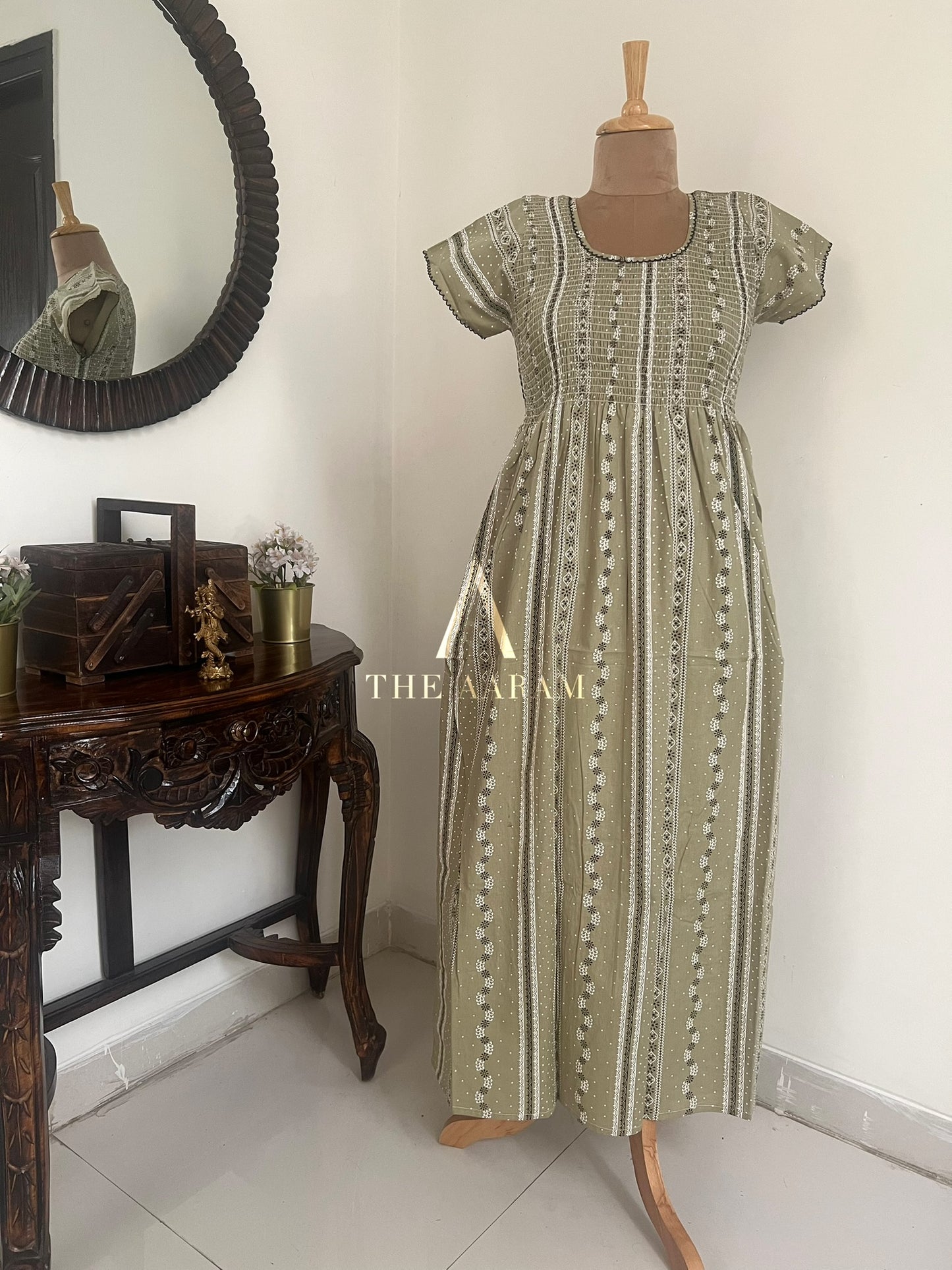 Smocked Cotton Nighty – SN20
