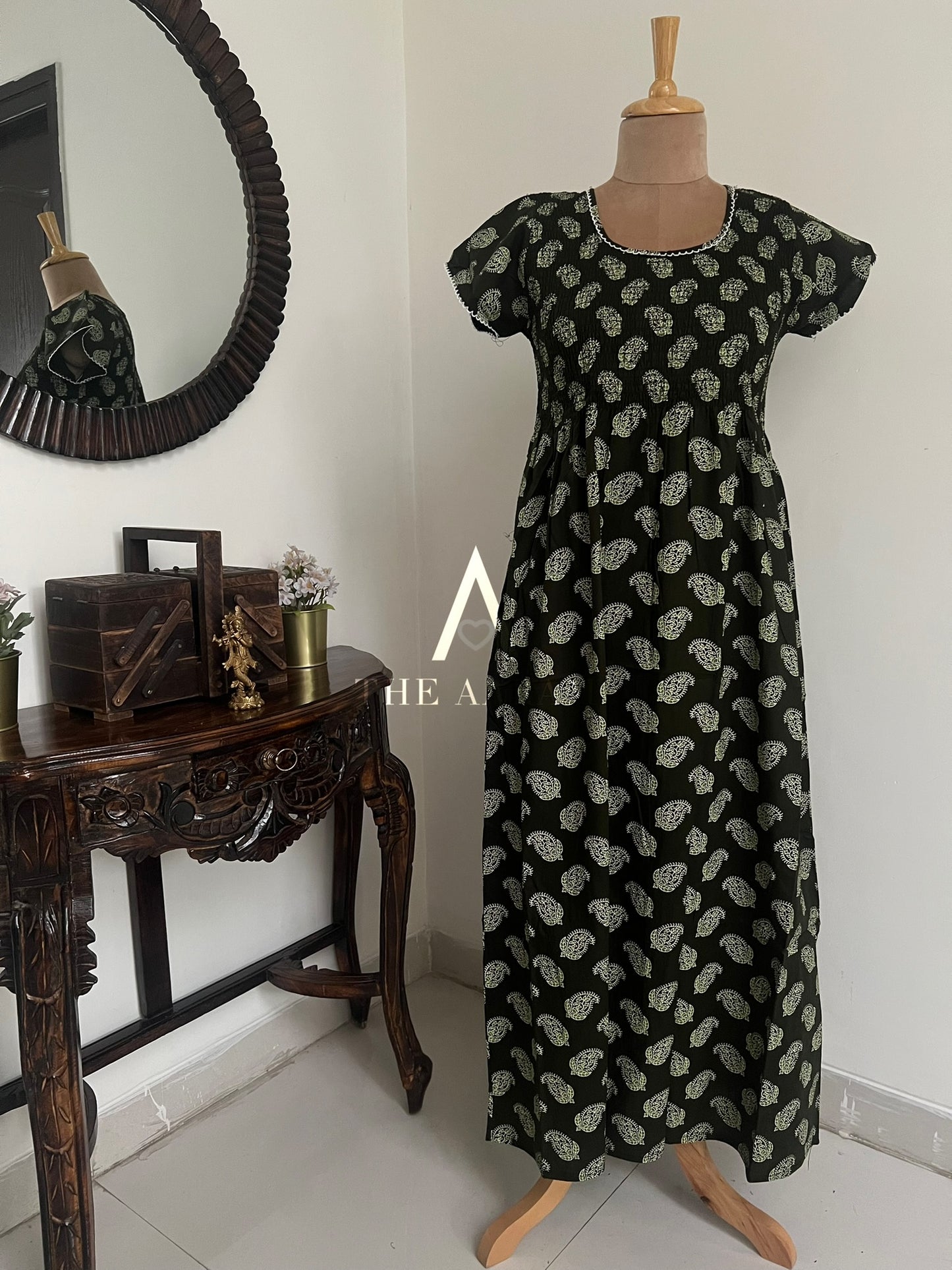 Smocked Cotton Nighty – SN22