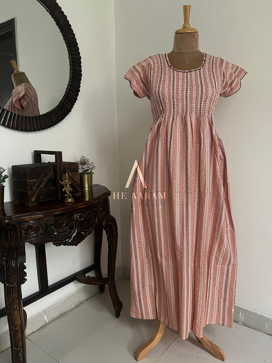 Smocked Cotton Nighty – SN25