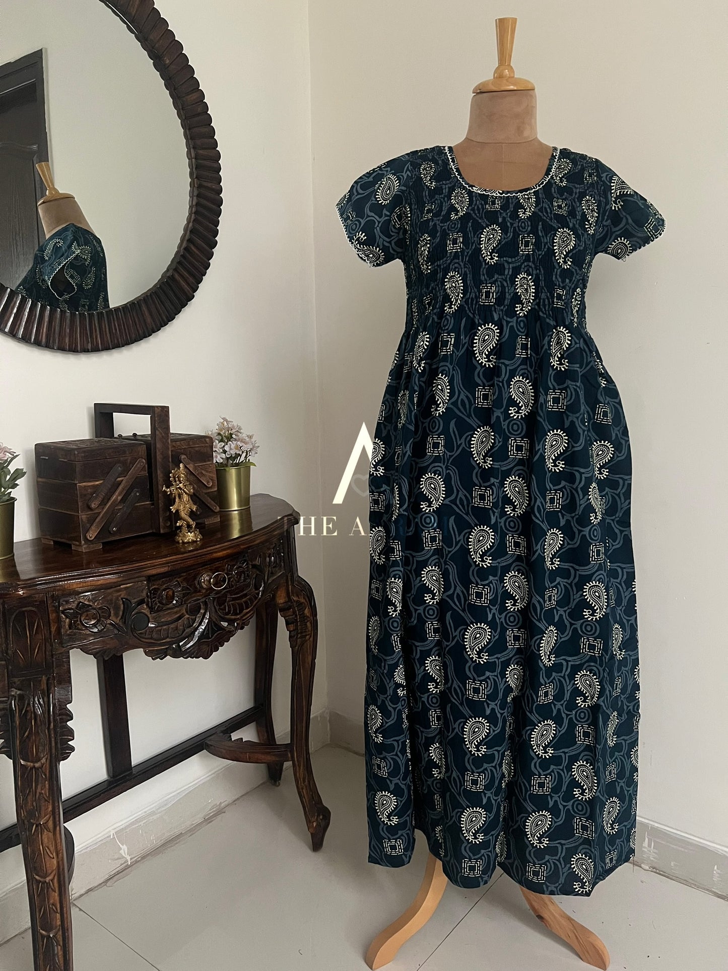 Smocked Cotton Nighty – SN27