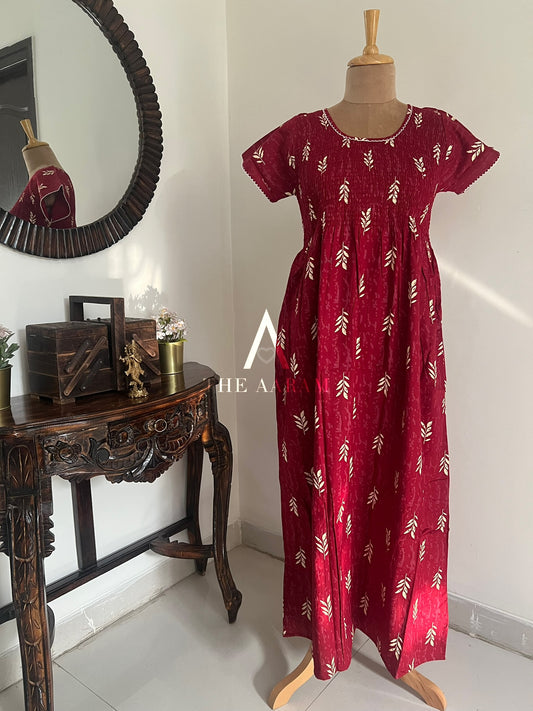 Smocked Cotton Nighty – SN28