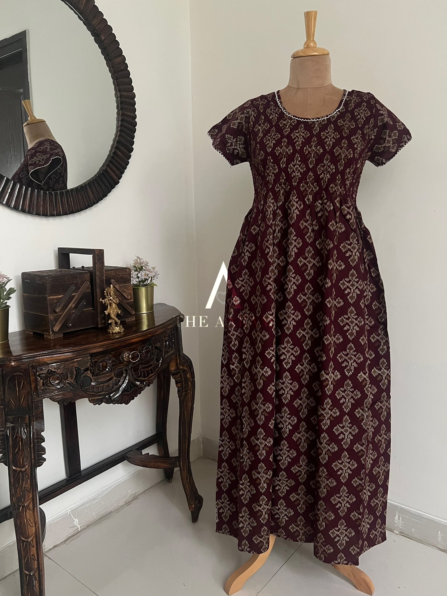 Smocked Cotton Nighty – SN37