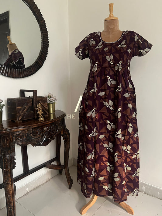 Smocked Cotton Nighty – SN38