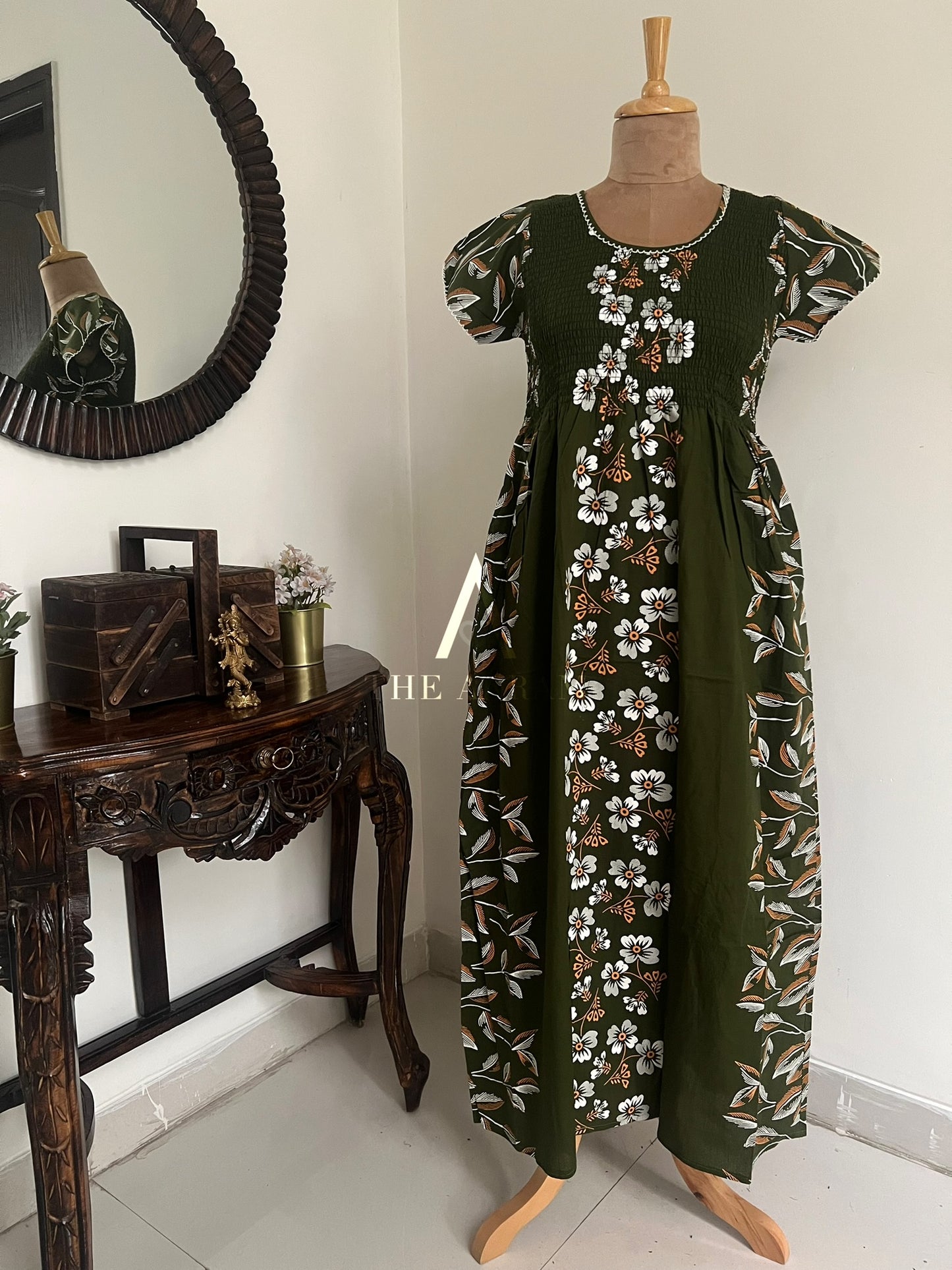 Smocked Cotton Nighty – SN39