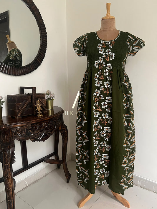 Smocked Cotton Nighty – SN39