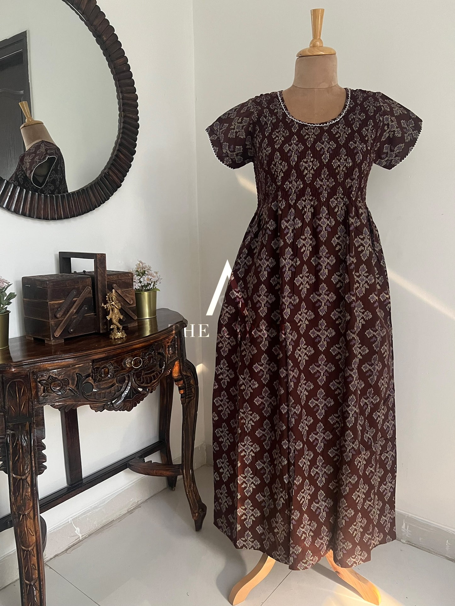 Smocked Cotton Nighty – SN41