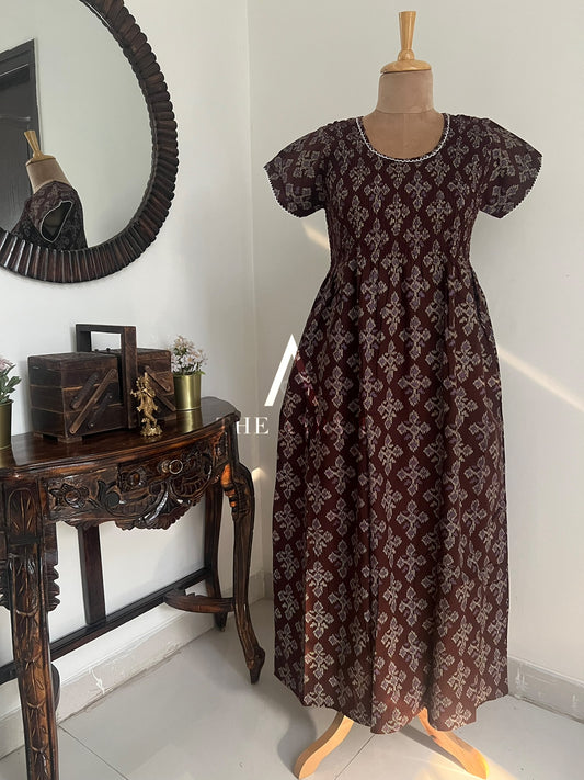Smocked Cotton Nighty – SN41