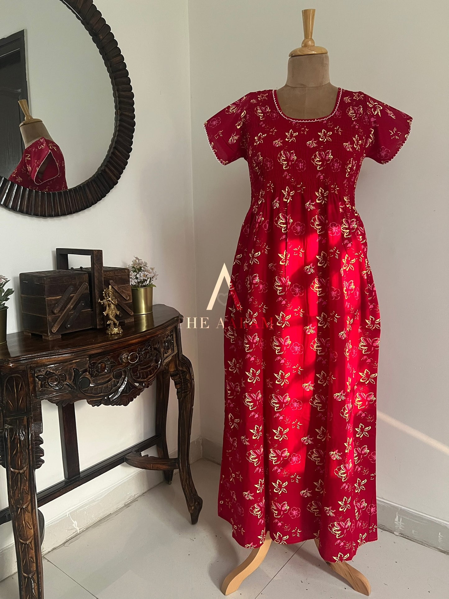 Smocked Cotton Nighty – SN43