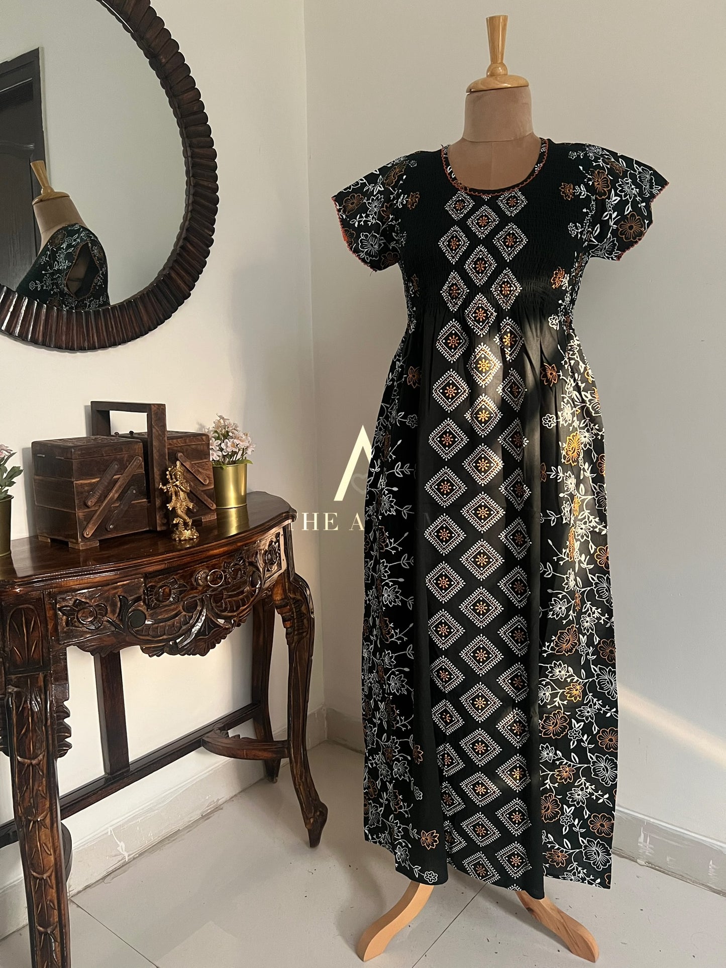 Smocked Cotton Nighty – SN50