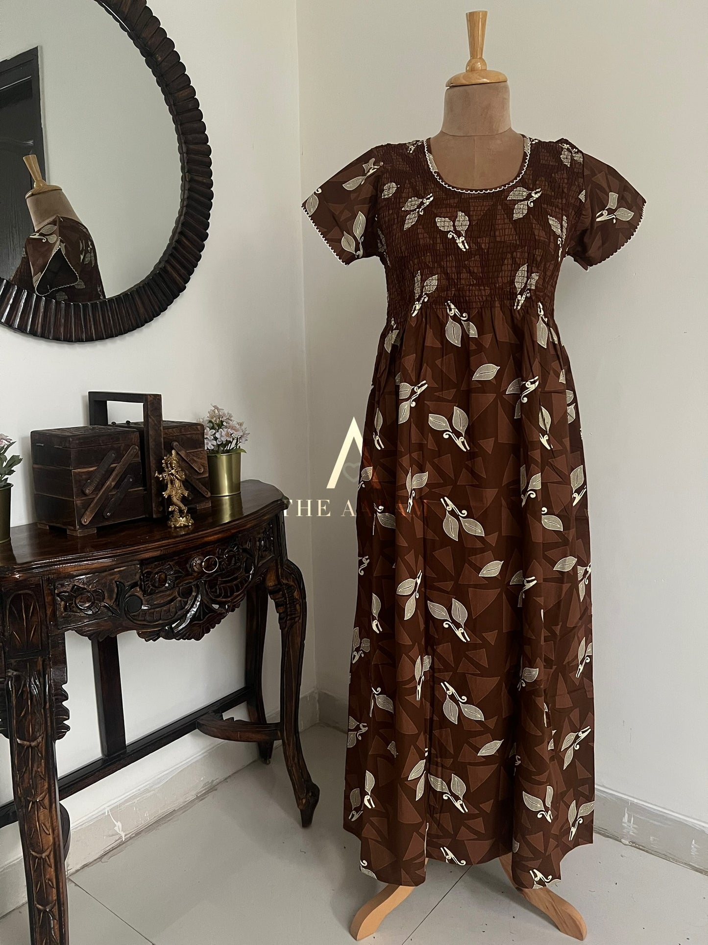 Smocked Cotton Nighty – SN56