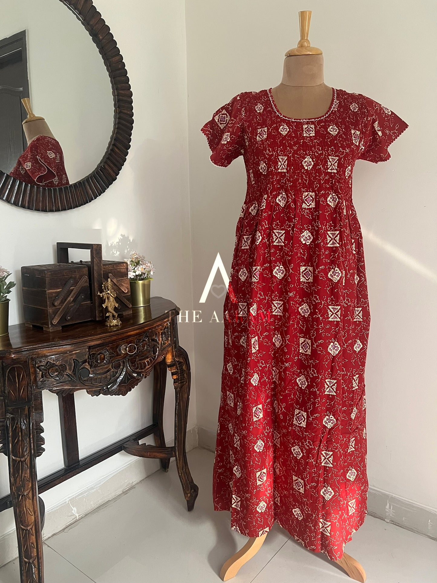 Smocked Cotton Nighty – SN57