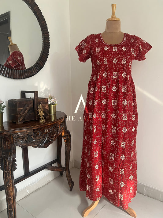 Smocked Cotton Nighty – SN57
