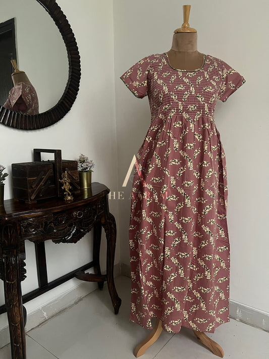 Smocked Cotton Nighty – SN64