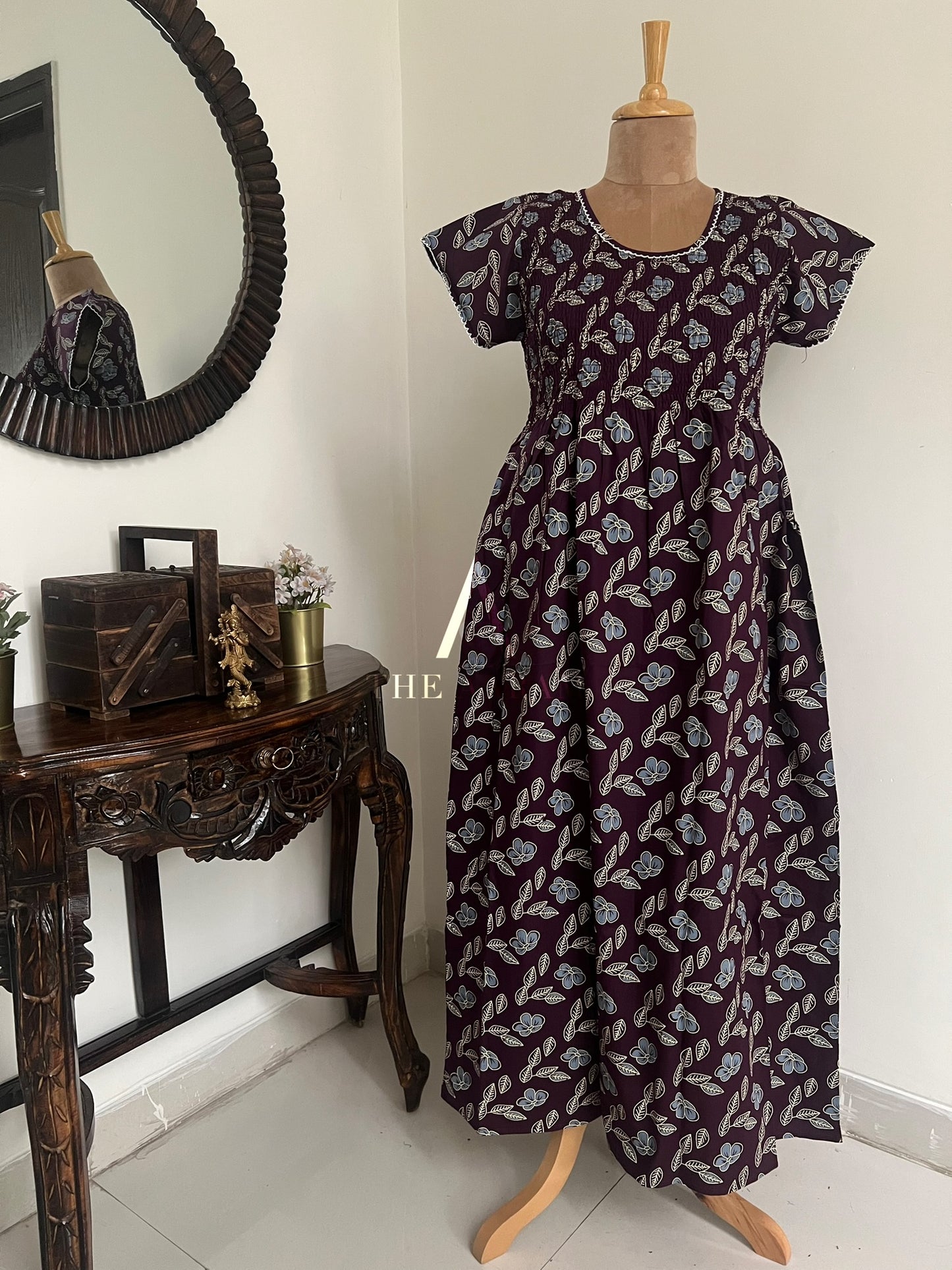 Smocked Cotton Nighty – SN71