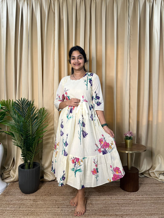 Spring Melody Mul Cotton Frill Frock