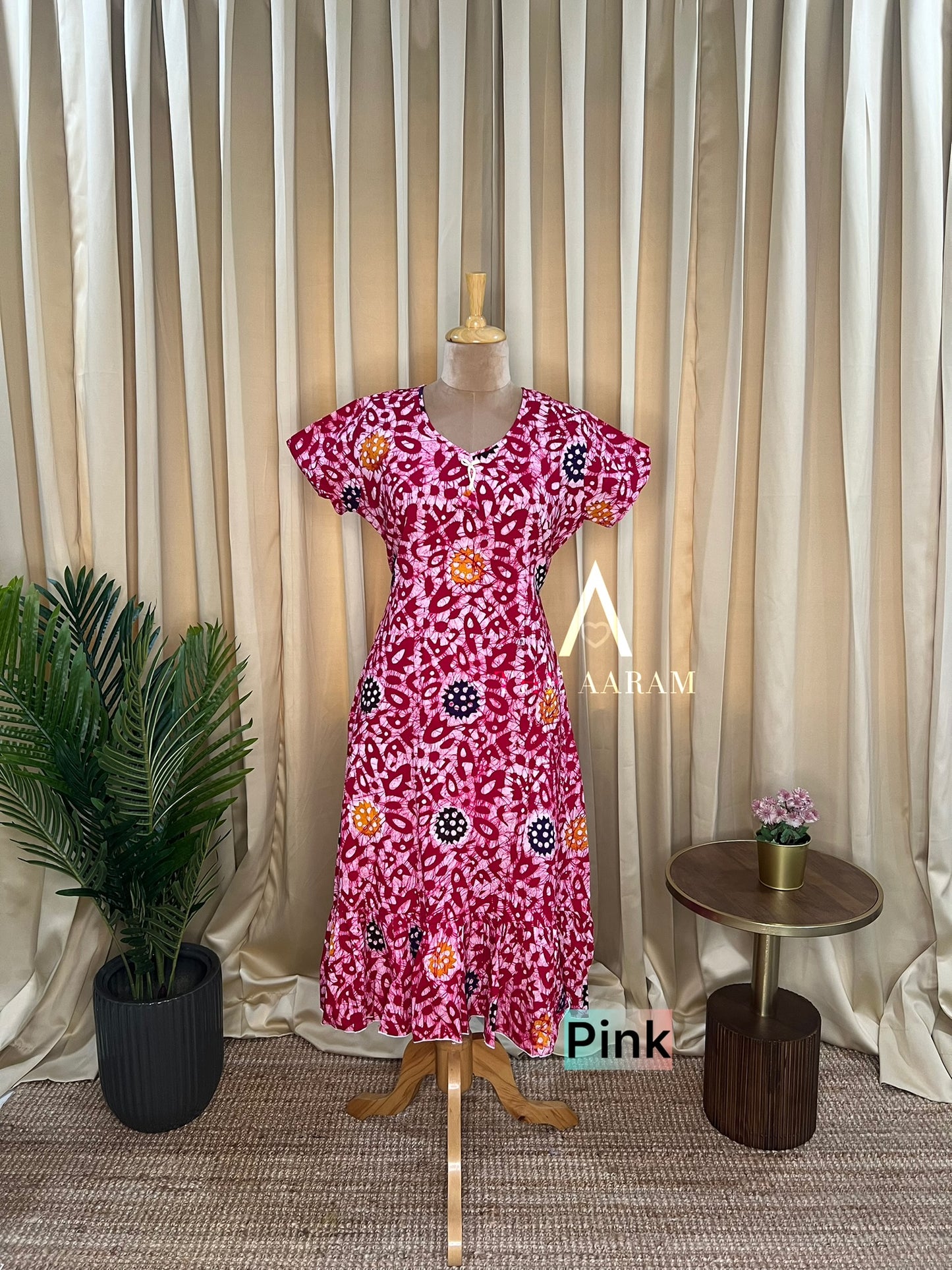 Multi Batik Cotton A-Line Frock-02