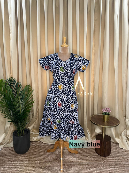Multi Batik Cotton A-Line Frock-04