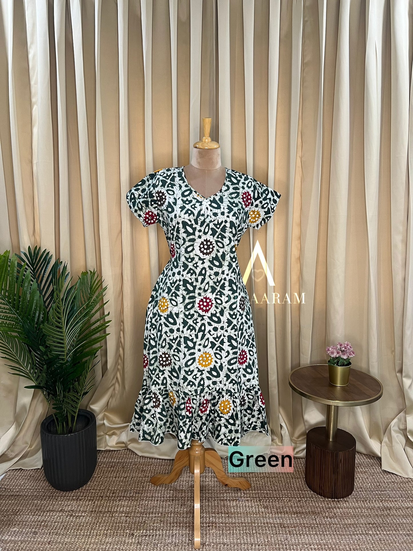 Multi Batik Cotton A-Line Frock-05